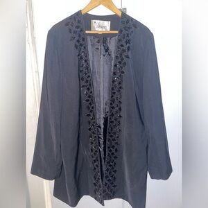 Black and sequin coat, blazer, cardigan size large
